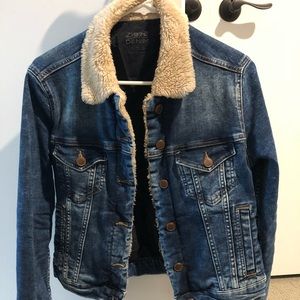 zara denim sherpa jacket